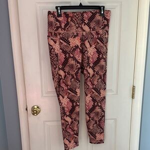 Pink Snake Print Leggings